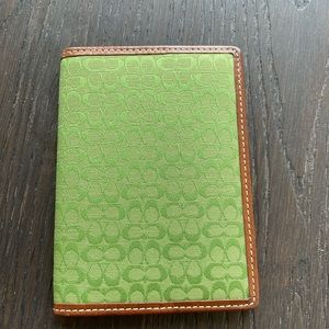 Coach green passport holder
